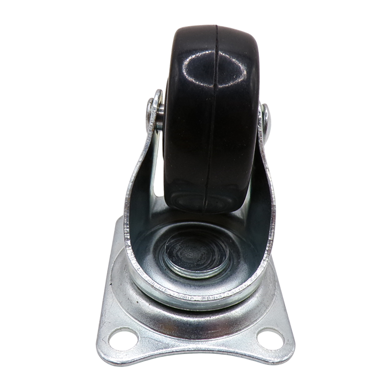 CASTER WHEEL BLACK RUBBER PLATE SWV WOB 40MM
