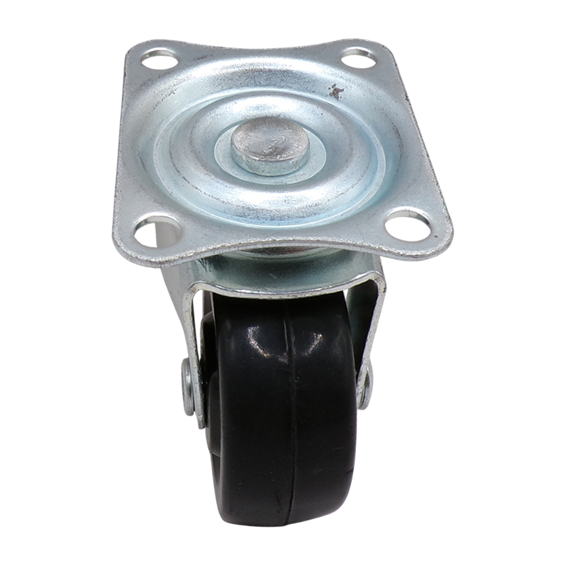 CASTER WHEEL BLACK RUBBER PLATE SWV WOB 40MM
