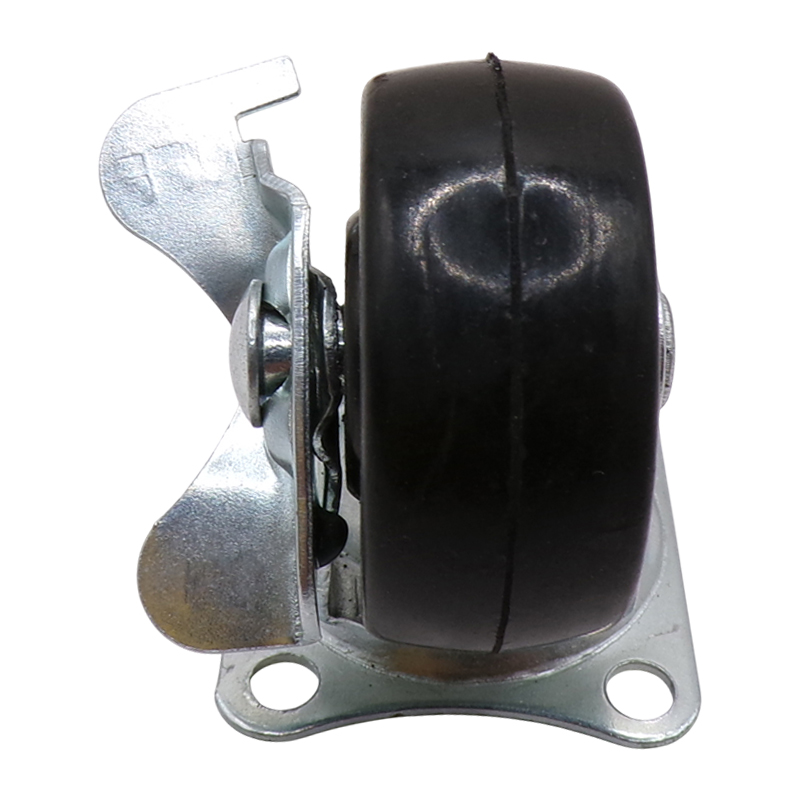 CASTER WHEEL BLACK RUBBER PLATE SWV WB 40MM